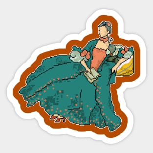 Digital Pixel Art Portrait of Madame de Pompadour - "Pixel Pompadour" Sticker